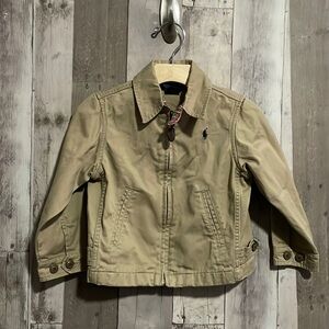 Ralph Lauren boys polo khaki Front zip jacket size 3 EXCELLENT CONDITION